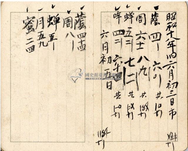 昭和十八年周天遊等帳簿藏品圖，第37張
