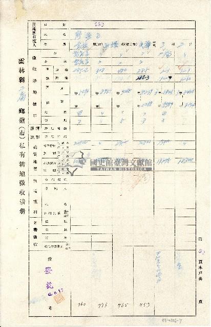 民國四十二年廖溫正雲林縣政府通知書藏品圖，第7張