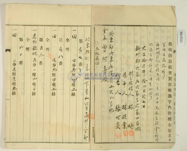 大正十一年十二月十七日林疇持分胎借字藏品圖，第7張