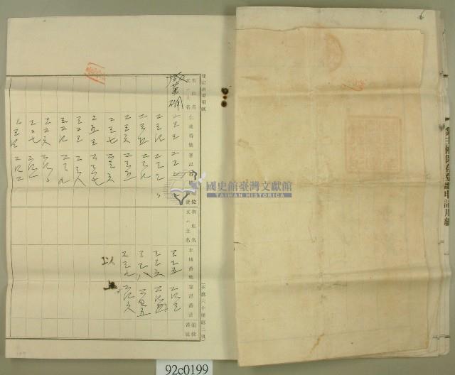 明治四十一年曾元秀向臺北地方法院桃園登記所提請業主權保存登記申請書藏品圖，第7張