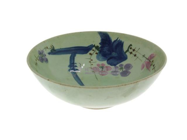 青花彩繪模壓鶴紋花口深腹碗、彩繪寫意山水紋輪花口深腹碗、彩繪寫意山水紋深腹碗藏品圖，第7張