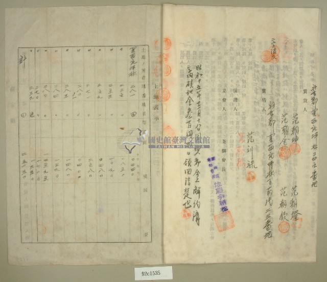 昭和十五年范朝坤等五人立土地賃貸借契約書藏品圖，第3張