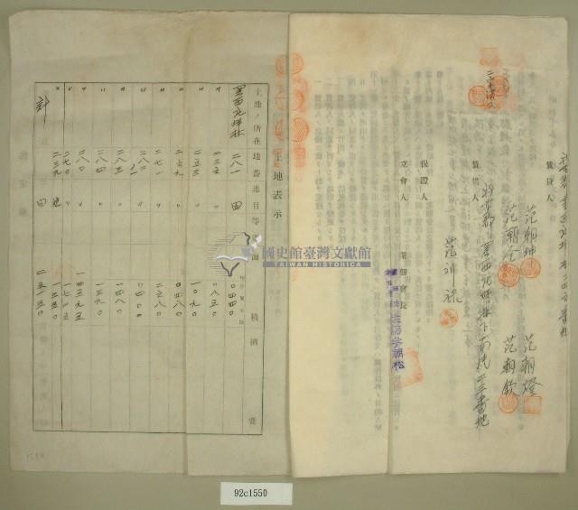昭和十五年范朝坤等五人立土地賃貸借契約書藏品圖，第3張