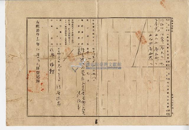 明治四十一年張存結業主權保存登記藏品圖，第3張
