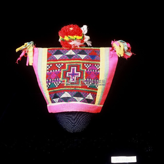 卑南族粉紅色四方男帽藏品圖，第3張