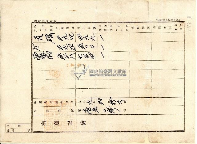 大正九年業主許文緣向臺中地方法院彰化出張所提業主權保存登記申請書藏品圖，第3張