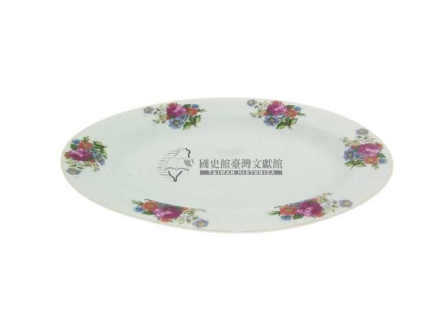 彩繪印花折枝花卉紋橢圓形盤（多組）藏品圖，第3張