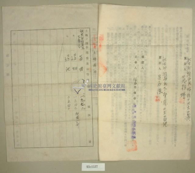 昭和十五年范朝燈等二人立土地賃貸借契約書藏品圖，第3張