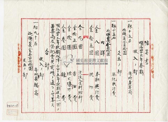 明治四十三年黃作舟寄附金募集許可願藏品圖，第3張