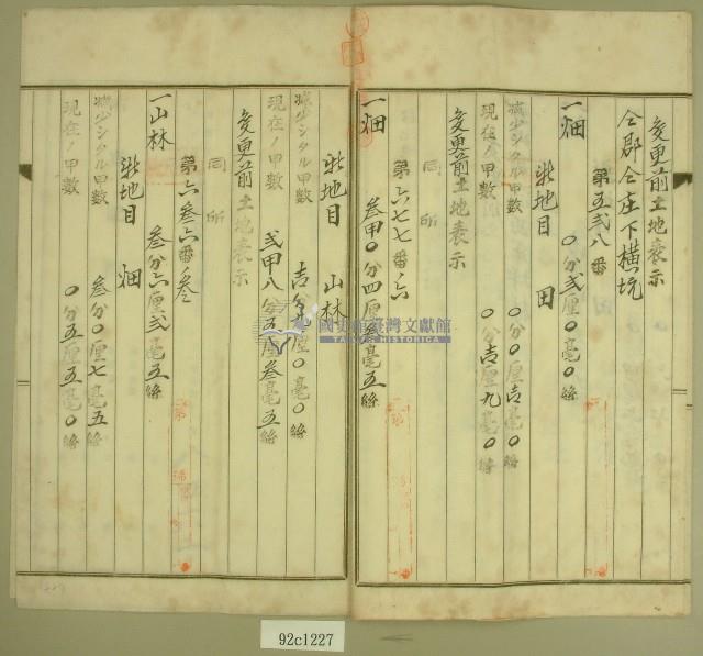 大正十四年范洪漢等地目變更及甲數增加登記申請書藏品圖，第3張