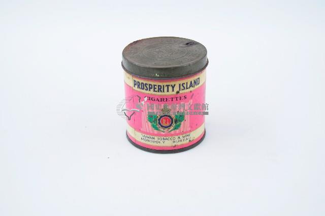 寶島牌香菸鐵製帶蓋圓柱狀盒藏品圖，第3張