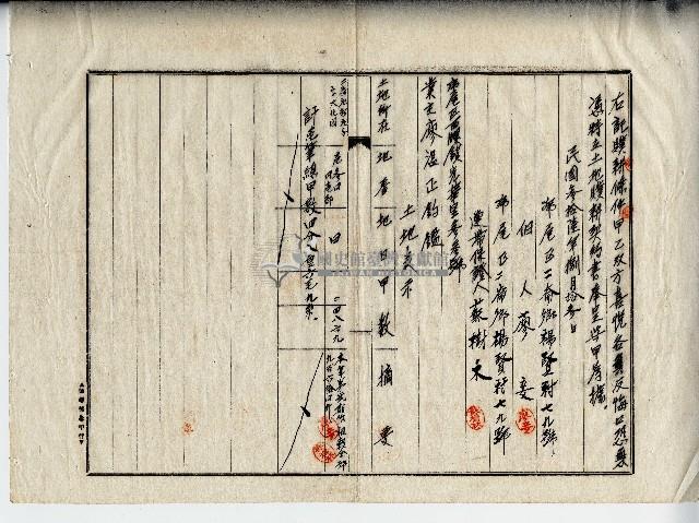 民國三十六年廖妾土地贌耕契約書藏品圖，第3張