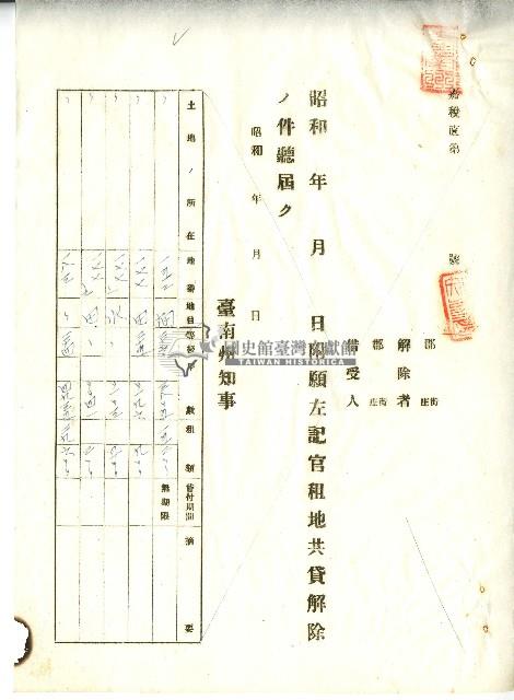 昭和十年官租地共貸解除證明藏品圖，第13張