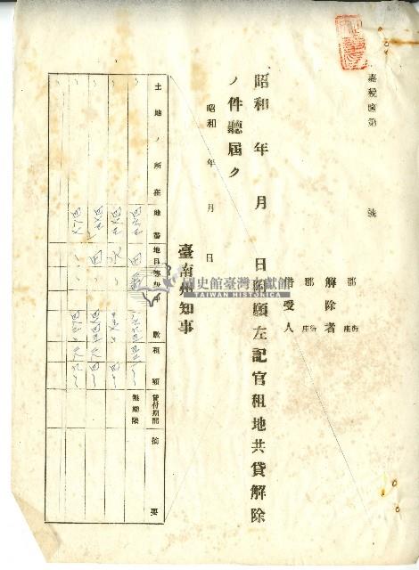 昭和十年官租地共貸解除證明藏品圖，第31張