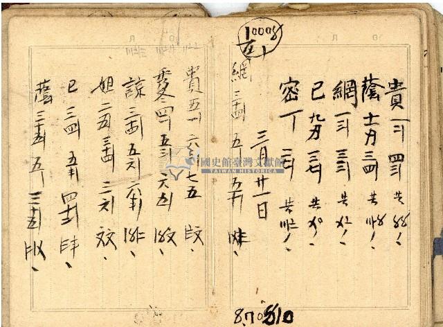 日治時期帳簿藏品圖，第31張