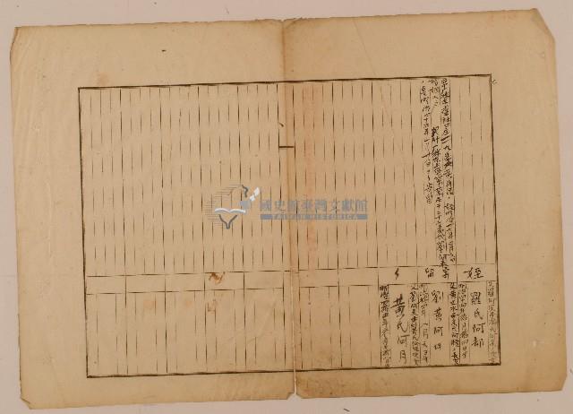 南投廳埔里社堡牛眠山庄第107番戶1313番地警108號戶長羅阿榮之戶口調查表單乙藏品圖，第1張