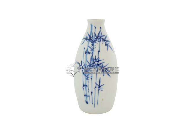 青花古仙款竹林紋窄口瓶藏品圖，第1張