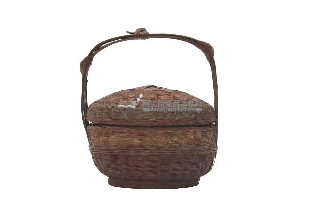 竹編扁圓有蓋小謝籃藏品圖，第1張