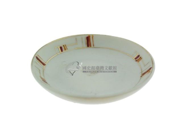 帶款描金虹彩抽象紋磁碟藏品圖，第1張