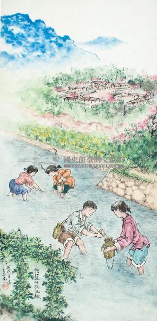 黃金田於丙戌年春創作之捾籃仔抓泥鰍藏品圖，第1張