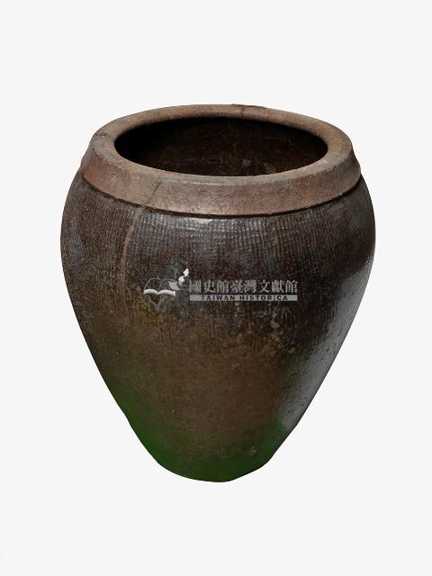 深褐釉織布紋寬口陶製醬缸藏品圖，第1張