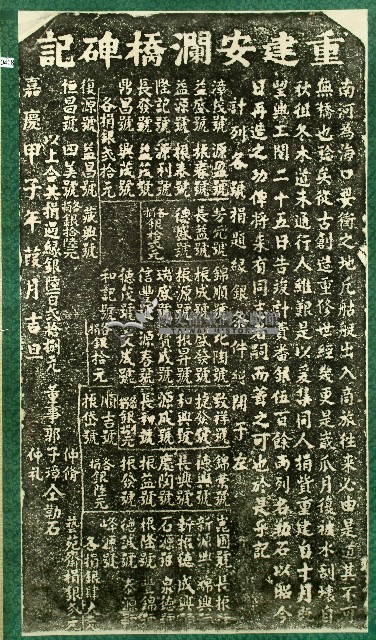 重建安瀾橋碑記拓本藏品圖，第1張