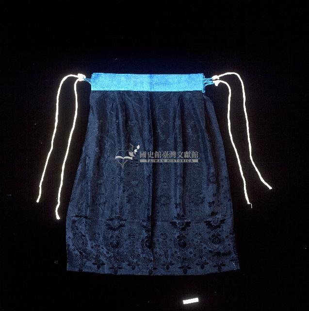 黑色盤枝暗花絲緞筒裙藏品圖，第1張