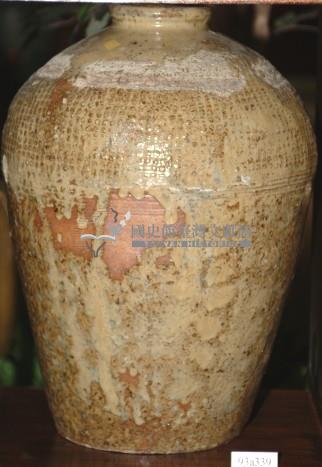 米褐釉縮釉痕拍打印紋窄口豐肩式陶甕藏品圖，第1張