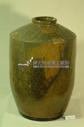 帶款棕褐釉窯變窄口直壁式陶甕藏品圖，第1張