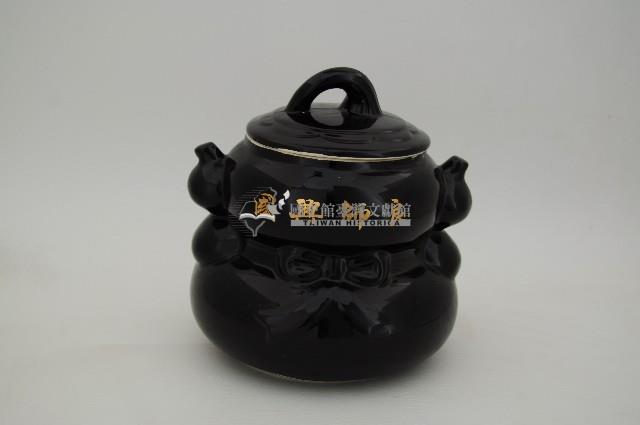 黑釉葫蘆型帶蓋瓶藏品圖，第1張
