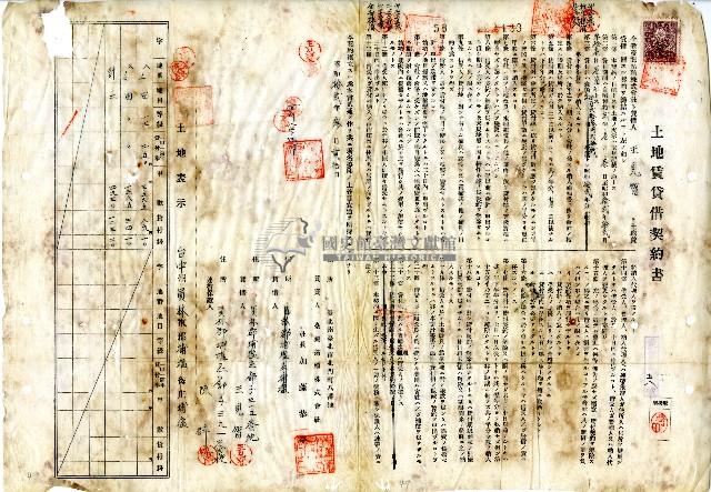 昭和十二年王見智與臺灣拓殖株式會社土地賃貸借契約書藏品圖，第1張