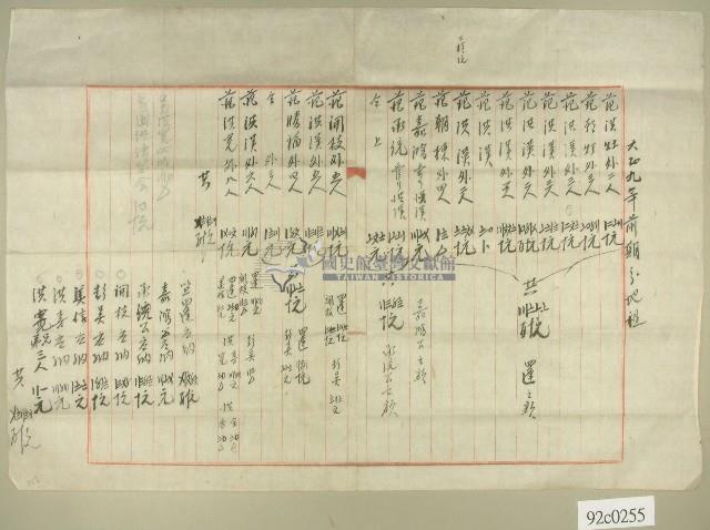 大正九年私人紀錄的地租額藏品圖，第1張