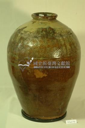 紅棕釉拍打印紋窄口豐肩式陶甕藏品圖，第1張