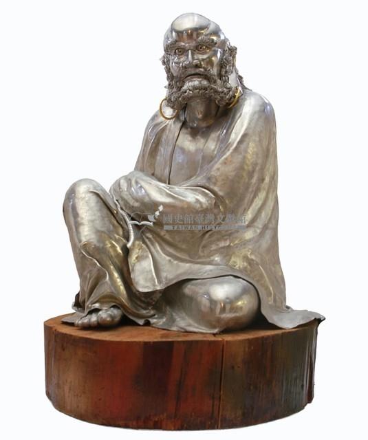 錫雕座姿達摩立像藏品圖，第1張