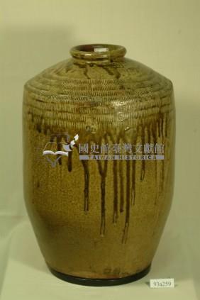 棕褐釉拍打印紋窄口直壁式陶甕藏品圖，第1張