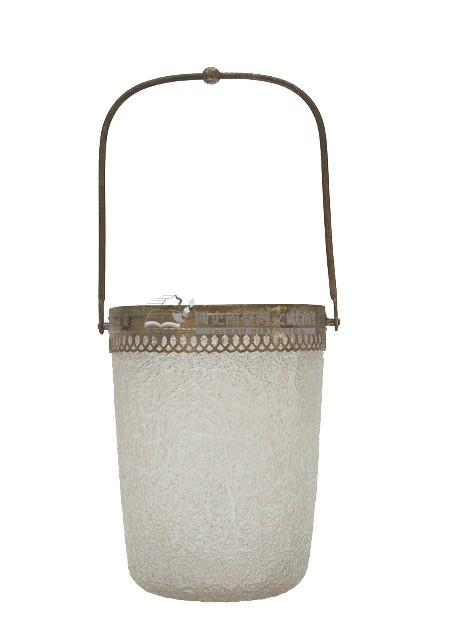 金屬花飾提梁花紋玻璃直筒藏品圖，第1張