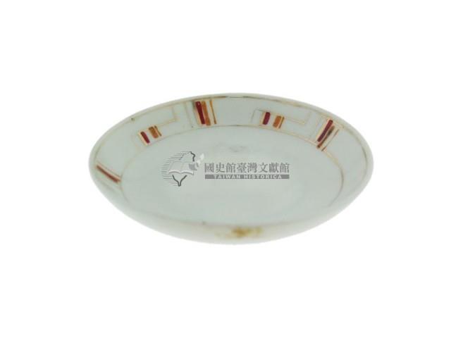 帶款描金虹彩抽象紋磁碟藏品圖，第1張