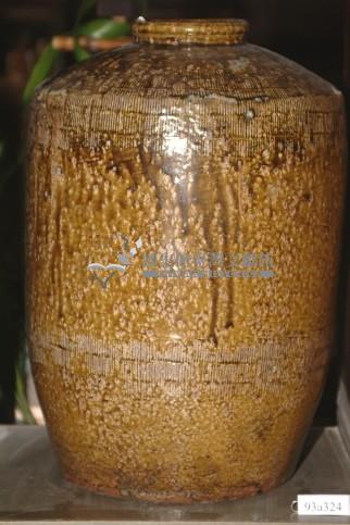 棕褐釉斑狀紋拍打印紋窄口直壁式陶甕藏品圖，第1張