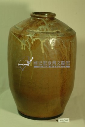 黃棕褐釉窄口直壁式陶甕藏品圖，第1張