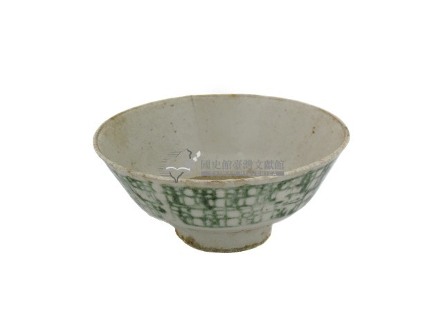 青花印花網狀紋碗藏品圖，第1張