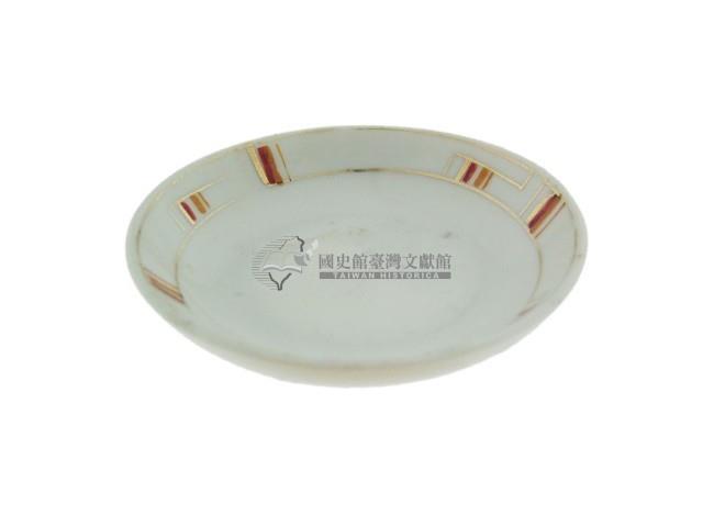 帶款描金虹彩抽象紋磁碟藏品圖，第1張