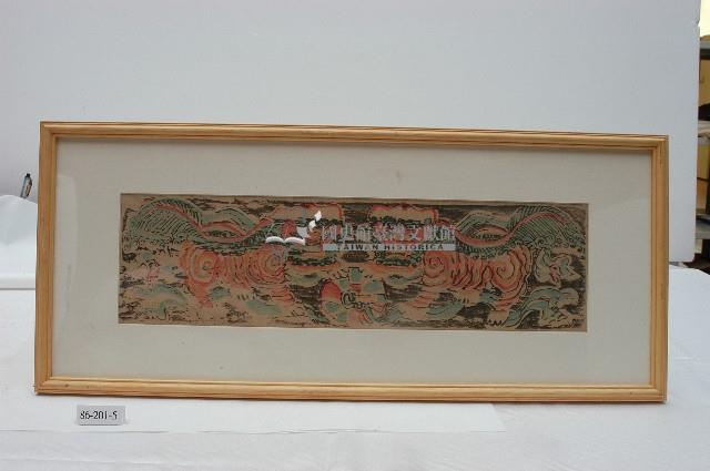 雙獅戲球有框版畫藏品圖，第1張
