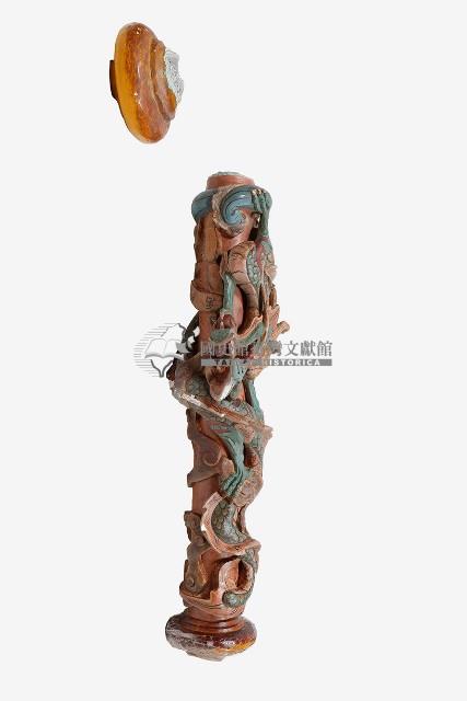 彩繪泥塑小型龍柱一對藏品圖，第2張