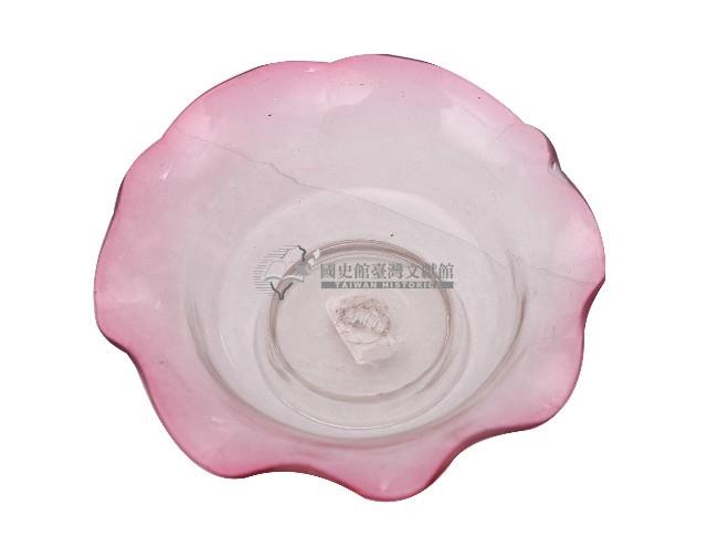 淡粉色透明花型花口盆藏品圖，第1張