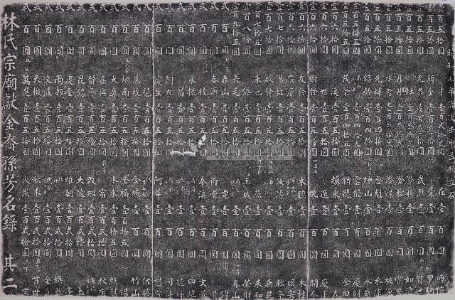 林氏宗廟獻金裔孫芳名錄拓本（二）藏品圖，第1張