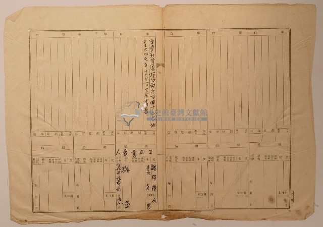 南投廳埔里社堡牛眠山庄第728番地戶長曾阿慶之戶口調查表單乙藏品圖，第1張