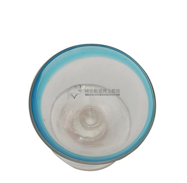 青色圓口高腳玻璃杯藏品圖，第1張