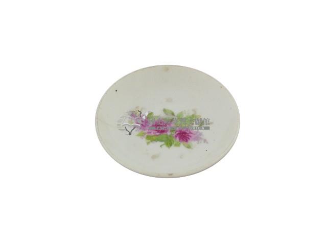 白地印花彩繪折枝玫瑰紋瓷碟藏品圖，第1張