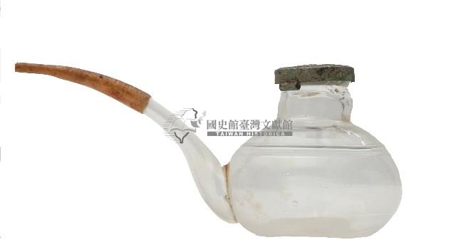 金屬蓋長流透明玻璃油瓶藏品圖，第1張