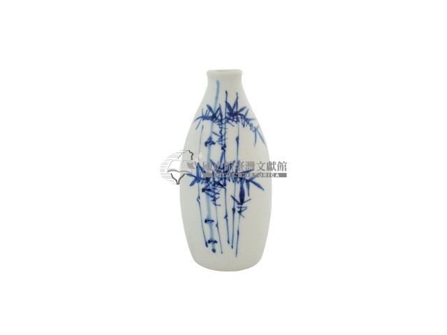 青花古仙款竹林紋窄口瓶藏品圖，第1張